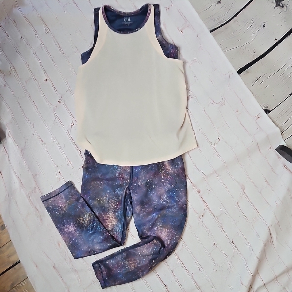 Athleta Girl Tank/Legging Set Cosmic Pink Size Large (12)